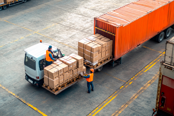 Logistics warehouse workers